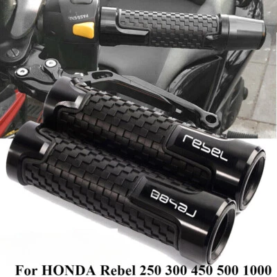 Black motorcycle CNC Grips Handle Handlebar For HONDA Rebel 250 300 450 500 1000 Foto 1 de 4
