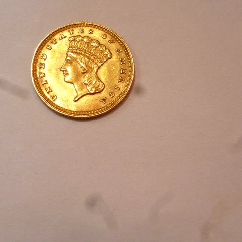 1862 $1 TYPE 111 US INDIAN PRINCESS HEAD GOLD COIN AU Cover