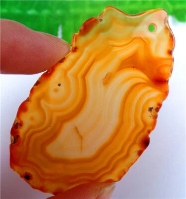 67x39x3mm Rayas Marrones Ónix Ágata Losa/Rebanada Reiki Colgante Cuentas AD67917 Foto 1 de 3