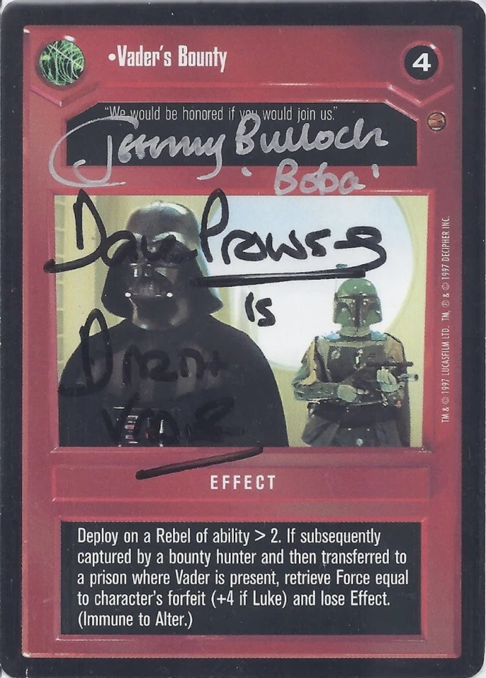 Star Wars CCG - Dave Prowse † & Jeremy  Bulloch † - signed card - autograph - Bild 1 von 1