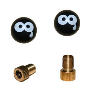 2er Set Ventilkappen und 2 Fahrrad Adapter - Auge mit Träne - in schwarz für j . - Bild 1 von 1