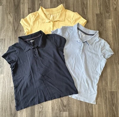 Girls Lot Of  3 Old Navy Uniform Polo Shirts Size XXL 16-18 Plus~ 2 Blue, Yellow - Image 1 of 4