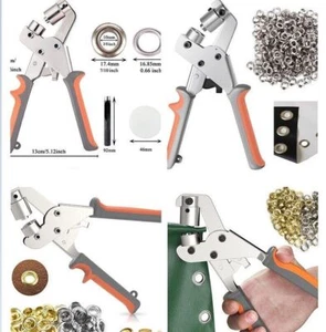 1+500PCS Eyelet Grommet Plier Fabric Canvas Setter Set Tool Kit for Clothes Belt - Picture 1 of 16
