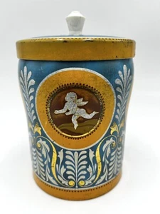 Bidone metallo latta maiolica vintage retrò cucina Elizabeth Shaw Italia USATO - Foto 1 di 13