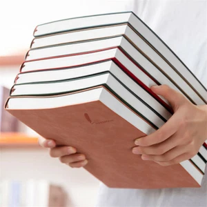 A4 400 pagine spessa pelle PU copertina diario carta quaderno diario foderato planner - Foto 1 di 18