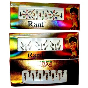 Paquete Bindi Rani Diseñador Novia Especial Indio Multicolor y Piedra Bindis - Imagen 1 de 9