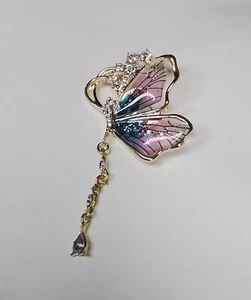 Schöne Kristall Schmetterling Brosche / Anstecknadel mit Geschenkbox - Bild 1 von 1