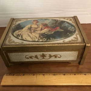 Vintage Jewelry Box Working Music Box Red Lining Japan - Picture 1 of 5