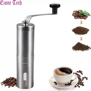 Tragbare manuelle Kaffeemühle Edelstahl mit Keramik Grat Bohnenmühle - Bild 1 von 10