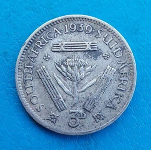 South Africa 3 Pence Silver 1939 Km 26 - Picture 1 of 2