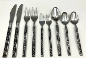 9 pcs INTERPUR Stainless INR18 Steel Silverware Lot Japan Knives Forks Spoons - Picture 1 of 11