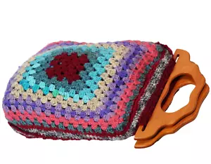 Häkel & Holz Stricken Caddy Tasche Vintage Nähgarn Tasche Grannycore Aufbewahrung - Bild 1 von 8