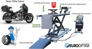 Profi-Line Motorrad Hebebühne 700kg mit Achsheber+Felgenspanner - Bild 1 von 8
