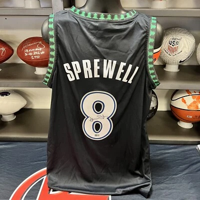 Футболка с автографом Латрелла Спревелла черная Minnesota Timberwolves Steiner - Изображение 1 из 3