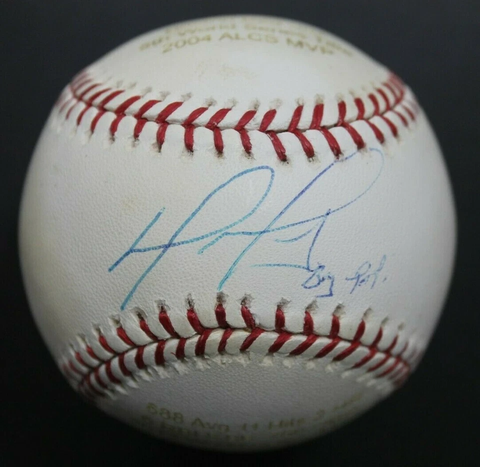 David Ortiz BIG PAPI Boston Red Sox Autograph Signed Career Stats Baseball PSA  - Image 1 of 4