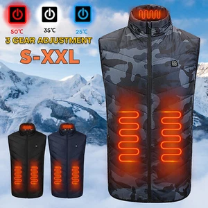 Heated Vest Winter Body Warm Electric USB Jacket Men Women Thermal Heating Coat - Picture 1 of 22