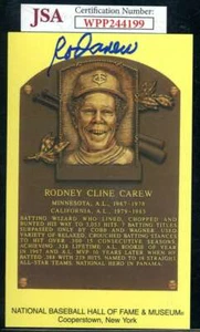 Rod Carew JSA Signed Gold Hall of Fame Plaque Autograph - Picture 1 of 1