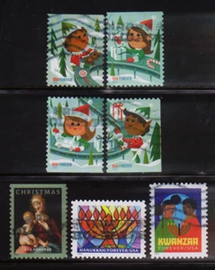 OFF paper # 5721-25,37,39 Happy Holidays (used set of 7) forever_ 2022 – f355 - Picture 1 of 1