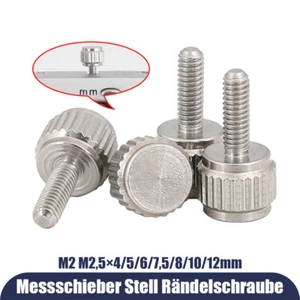M2 M2,5 Rändelschrauben Schrauben Edelstahl Messschieber Stellschraube 4mm-12mm - Bild 1 von 20