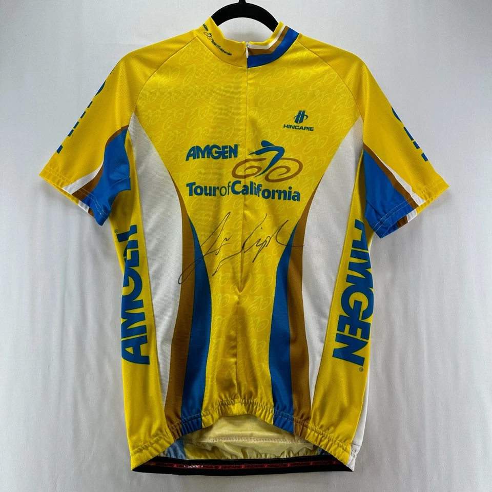 Camiseta de ciclismo Amgen Tour of California adulto L firmada por Levi Leipheimer amarilla Foto 1 de 4