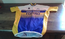 MAGLIA SHIRT CICLISMO CYCLING GRAN FONDO TORINO CITTÀ DI TORINO BLIE YELLOW