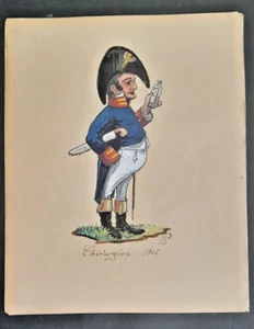 Gouache originale signée E.P. Chirurgien aux armées 1805 - Bild 1 von 3