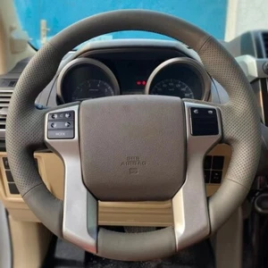DIY Gray Nappa Leather Steering Wheel Cover for Toyota Land Cruiser Prado Tundra - Picture 1 of 6