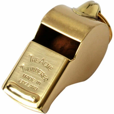 ACME 58 Thunderer Whistle ExtraLarge Official Referee Rugby Footy Polished Brass - image 1 of 4