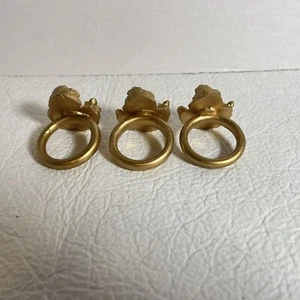 Set of 3 Resin Cherub Angel Napkin Ring Holder Gold Color - Picture 1 of 2
