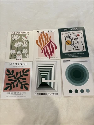 Lote de 6 impresiones 8x10 Picasso, Matisse, Bauhaus, Flower Market Tokyo Foto 1 de 4