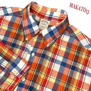 Brooks Brothers Herren LARGE kariertes Button Down Hemd mit Tasche Langarm bunt - Bild 1 von 8