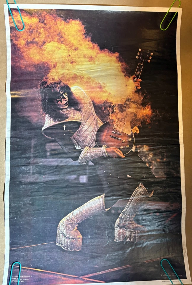 KISS ACE FREHLEY ALIVE II STAGE SHOT VINTAGE 1977 AUCOIN MGT POSTER -READ! - Image 1 of 4