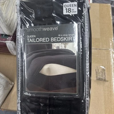Smoothweave QUEEN Tailored Bedskirt Black 18 in Drop Length Bed 60" x 80" NEW!!! - Image 1 of 4
