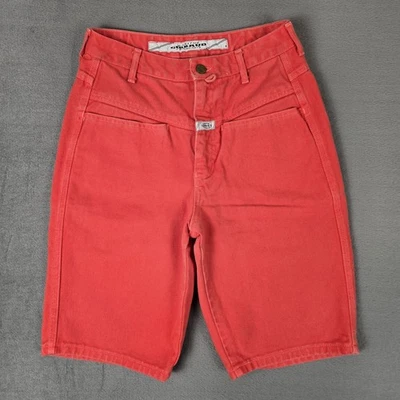 Винтажный Marithe Francois Girbaud шорты женщин 7/8 красный Jean джинсовой ткани высокая талия мама - Изображение 1 из 4