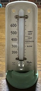 VTG Antique 1930’S Taylor Enamel & Green Ceramic Oven Thermometer~Beautiful - Picture 1 of 5