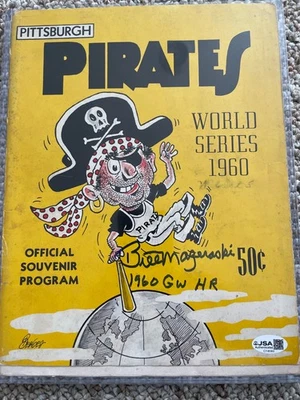 Bill Mazeroski Signed Auto Pittsburgh Pirates 1960 World Series Game Program JSA - Image 1 of 3