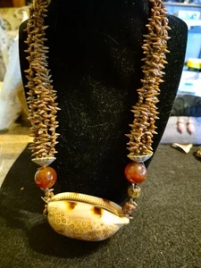 HAWAIIAN HANDMADE 20 IN NECKLACE W CARNELIAN BEADS - Picture 1 of 3