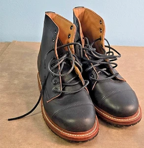 NEU hochwertige Leder Batavia Bootery, NY schwarz TrenchBoots 7 Lanona Cap-Toe - Bild 1 von 7