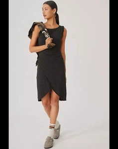 Daily Practice by Anthropologie Petites X Small Dark Gray Draped Mini Dress XSP - Imagen 1 de 19