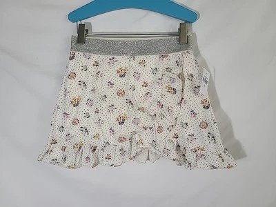 Falda corta con volantes Gap look envolvente marfil escarcha floral brillo talla 8 nueva con etiquetas Foto 1 de 4