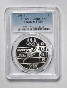 PR70 1995 P Olympics - Track and Field Commemorative $1 PCGS Blue Label *1608 - Picture 1 of 5