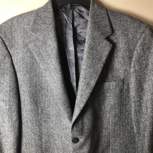 Chereskin Blazer Mens 40 Short 40S Gray Tweed Camelhair Bnd Vintage Soft Jacket - Picture 1 of 11