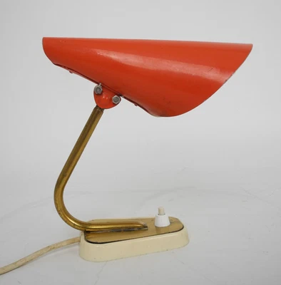 Lampada applique design vintage '50 cono metallo arancio arredoluce stilnovo-82N - Immagine 1 di 4