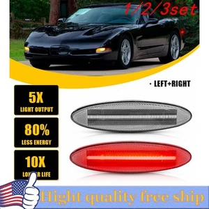 2/4x Clear LED Len Fender Rear Marker Side Light For Corvette 97-04 Chevrolet C5 - Picture 1 of 22
