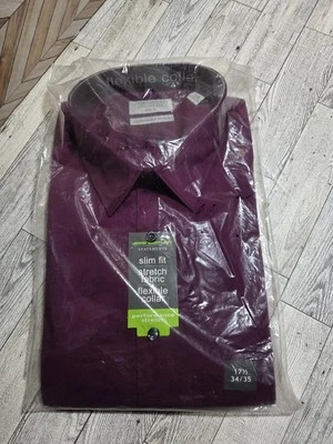 John Bartlett мужские 17 1/2 LG 34/35 темно-бордовое вино багунди длинным рукавом на пуговицах - Изображение 1 из 4