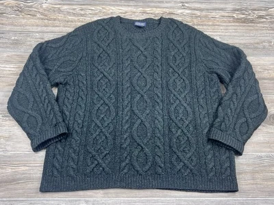 Vtg Lands End Sweater Men's XL Aran Fisherman Cable Knit Pullover Chunky Wool - Image 1 of 4