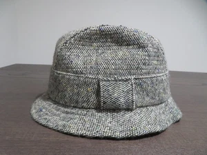 Vintage Donegal Ireland Irish Walking Hat Pure New Wool Tweed Gray Ireland Made - Picture 1 of 8