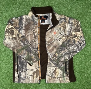 Game Winner Youth L Camo Fleece Jacket Zip Up Hunting Realtree Style Brown - Picture 1 of 3