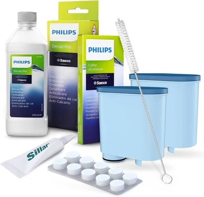 Pflegeset für Philips Kaffeevollautomat – 250 ml Entkalker + Wasserfilter + Fett - Bild 1 von 4