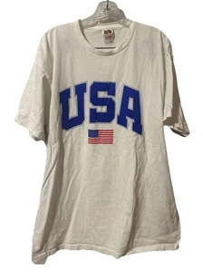 T-Shirt USA Logo Gr. XL patriotisch amerikanische Flagge weiß 100% Baumwolle 2141 - Bild 1 von 4
